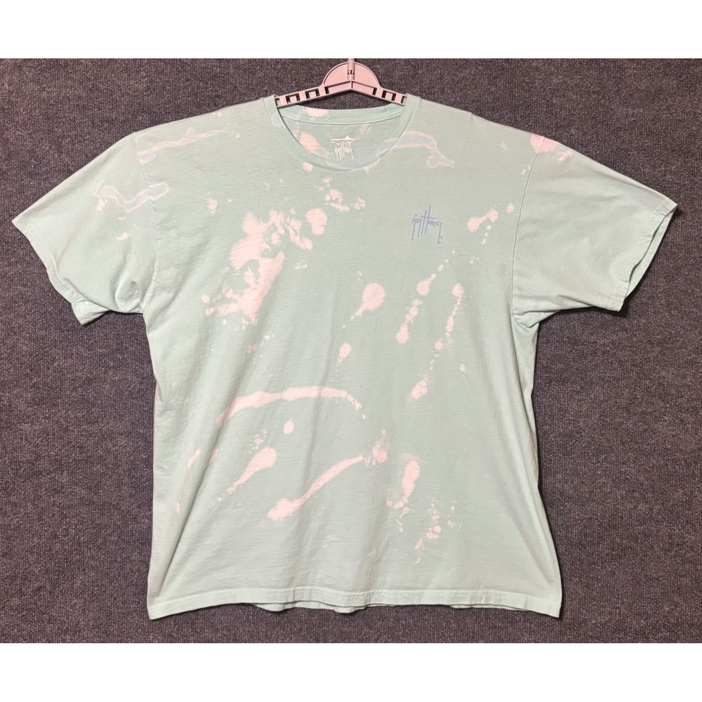 Guy Harvey Mens 2XL T Shirt Aqua Bleach Wash Graphic Marlin
